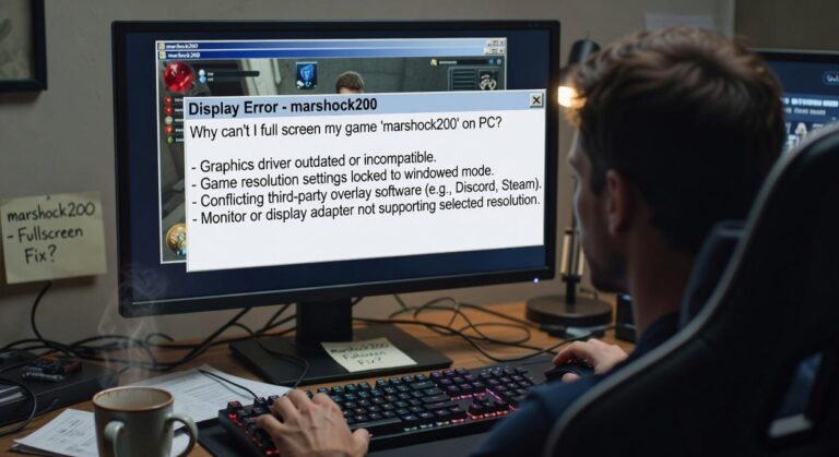 why can't i full screen my game marshock200 on pc